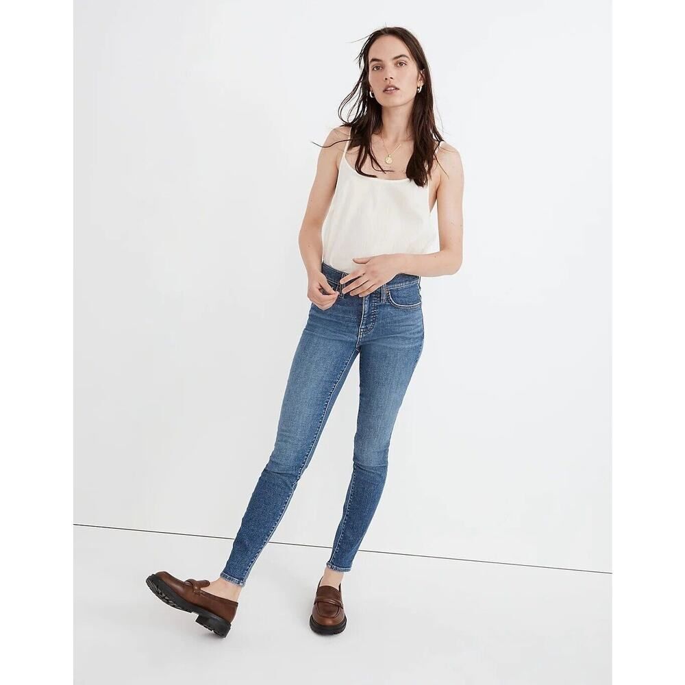 MADEWELL 9" High Rise Ankle Skinny Medium Wash Super Stretch Jeans Flattering 27